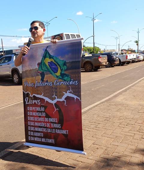 Em Ponta Porã, apoiadores de Bolsonaro se manifestaram no Parque dos Ervais