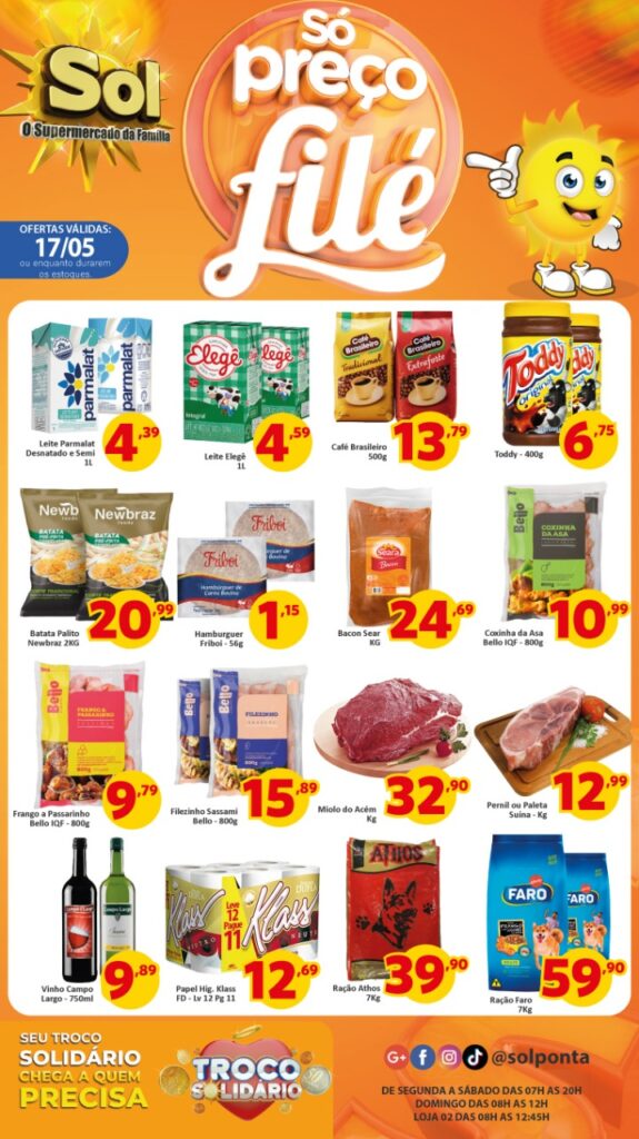Supermercado Sol e as ofertas da terça só preços filé