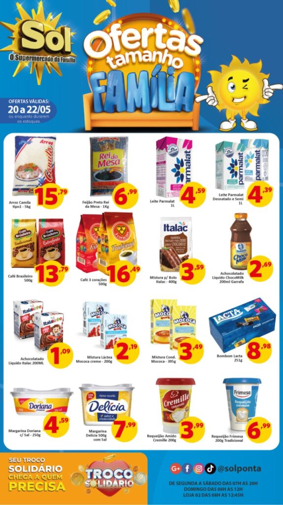 Supermercado Sol e as ofertas tamanho família