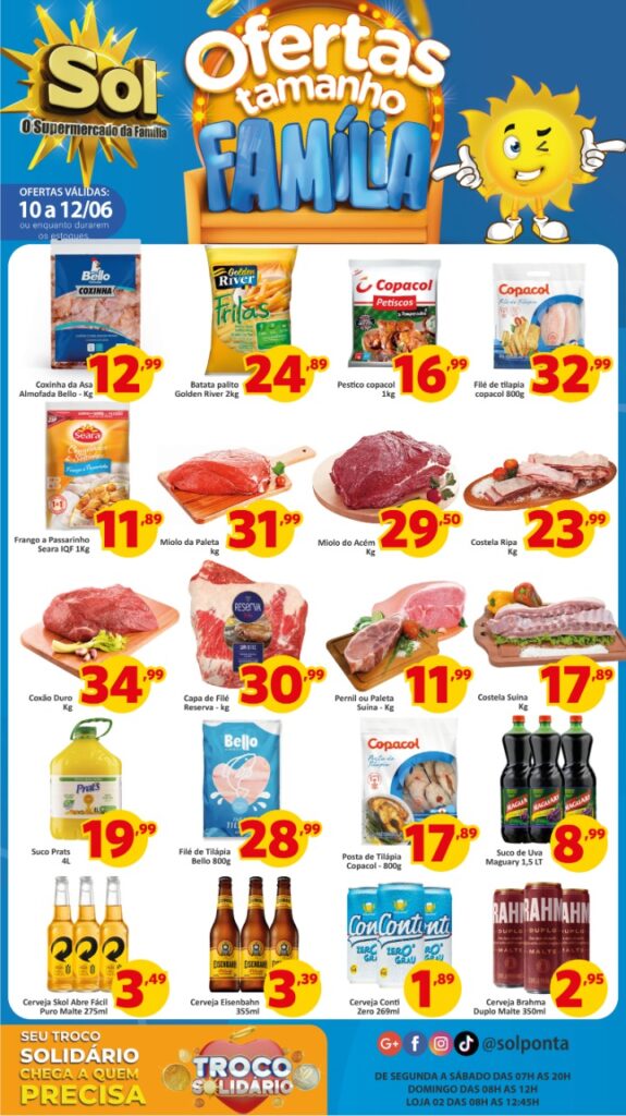 Supermercado Sol e as ofertas tamanho família