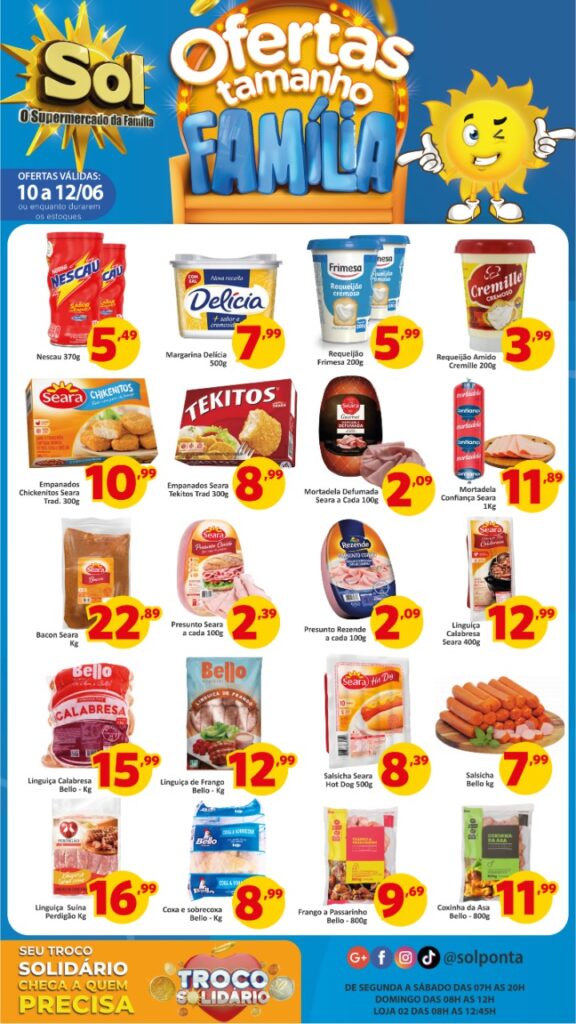 Supermercado Sol e as ofertas tamanho família