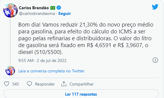 Após decisão do STF, 19 estados e o DF reduzem ICMS dos combustíveis