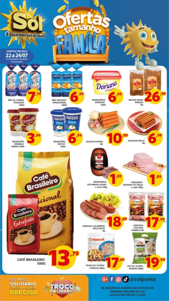 Supermercado Sol e as ofertas tamanho família