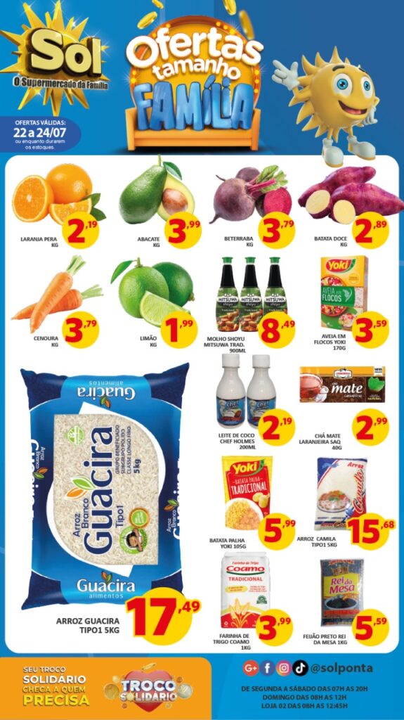 Supermercado Sol e as ofertas tamanho família