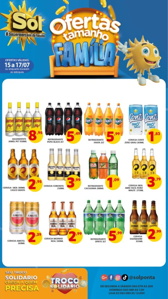 Supermercado Sol e as ofertas tamanho família