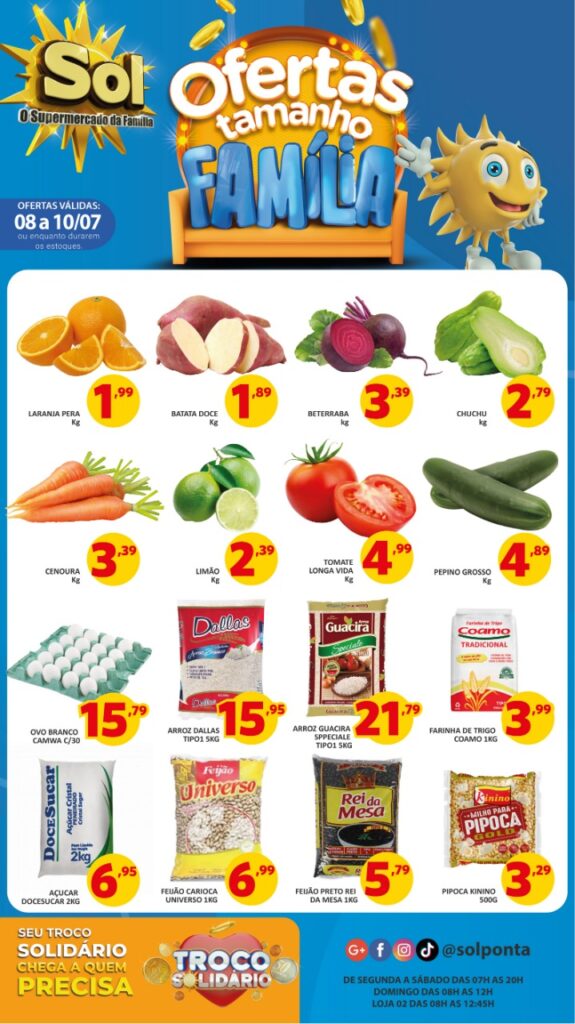 Supermecado Sol e as ofertas tamanho família