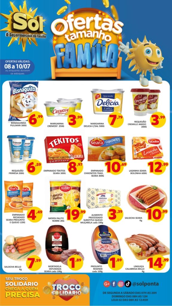 Supermecado Sol e as ofertas tamanho família