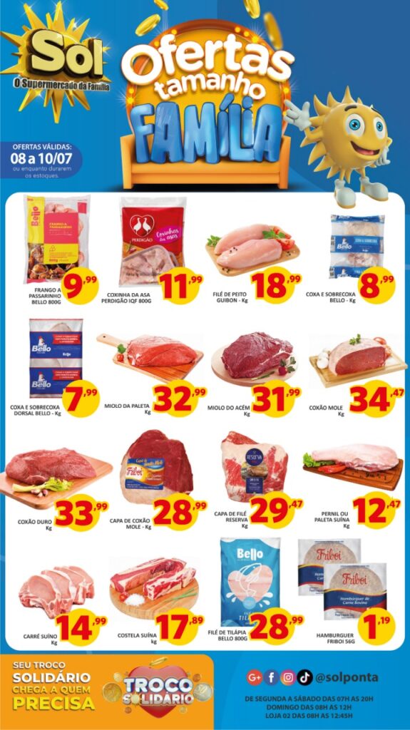 Supermecado Sol e as ofertas tamanho família