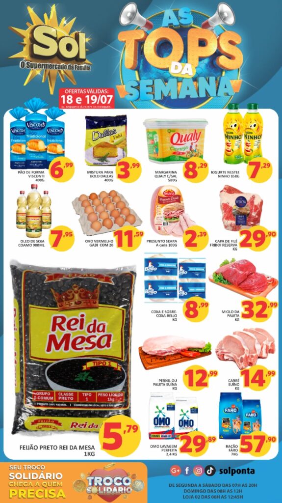 Supermercado Sol e as ofertas tops da semana