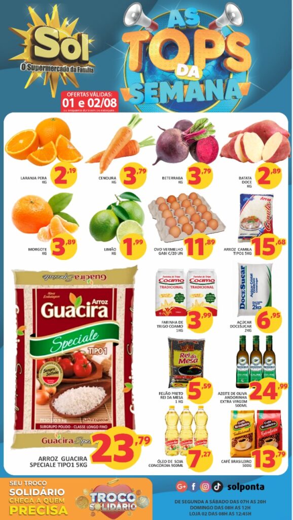 Supermercado Sol e as ofertas tops da semana