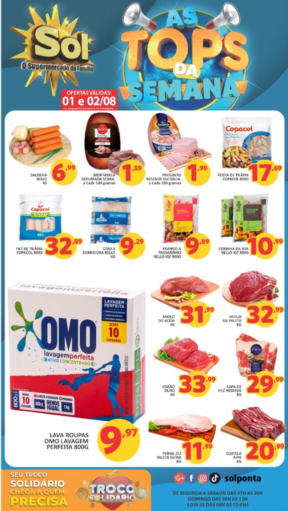 Supermercado Sol e as ofertas tops da semana