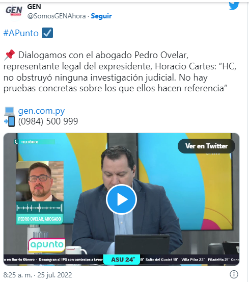 “Cartes no obstruyó investigación judicial”, sostiene su abogado “Cartes no obstruyó investigación judicial”, sostiene su abogado
