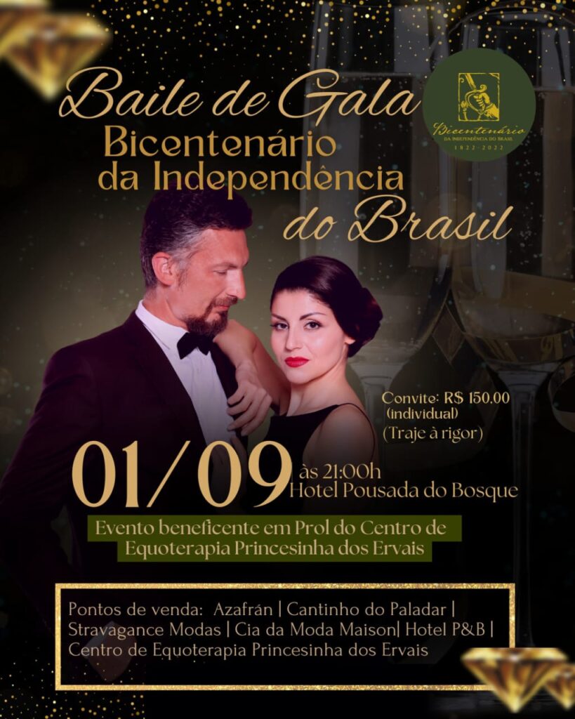 Ponta Porã terá baile de comemoração ao Bicentenário da Independência com renda revertida para equoterapia
