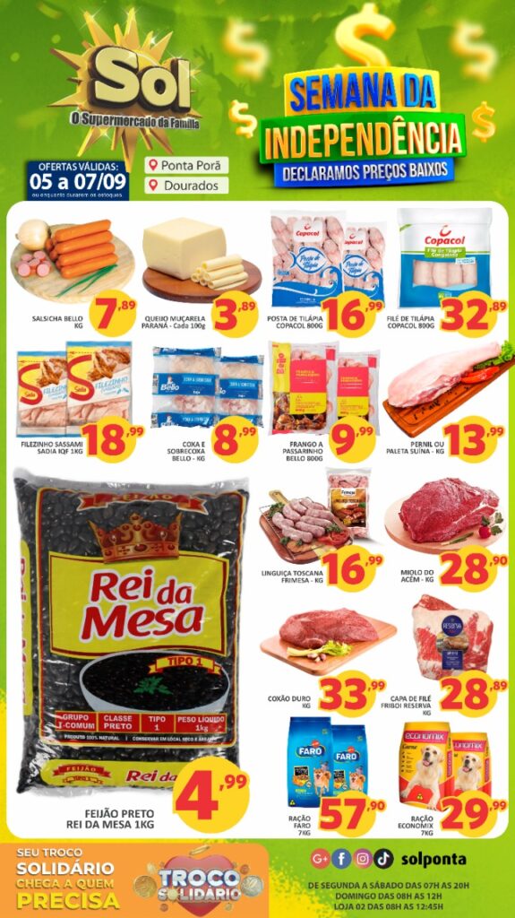 Supermercado Sol e as ofertas da semana da independência Supermercado Sol e as ofertas da semana da independência
