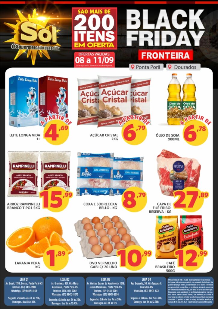 Confira as ofertas Black Friday do Supermercado Sol