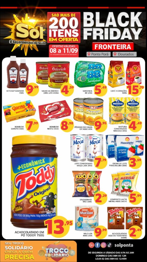 Confira as ofertas Black Friday do Supermercado Sol