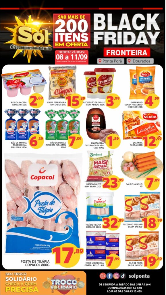 Confira as ofertas Black Friday do Supermercado Sol