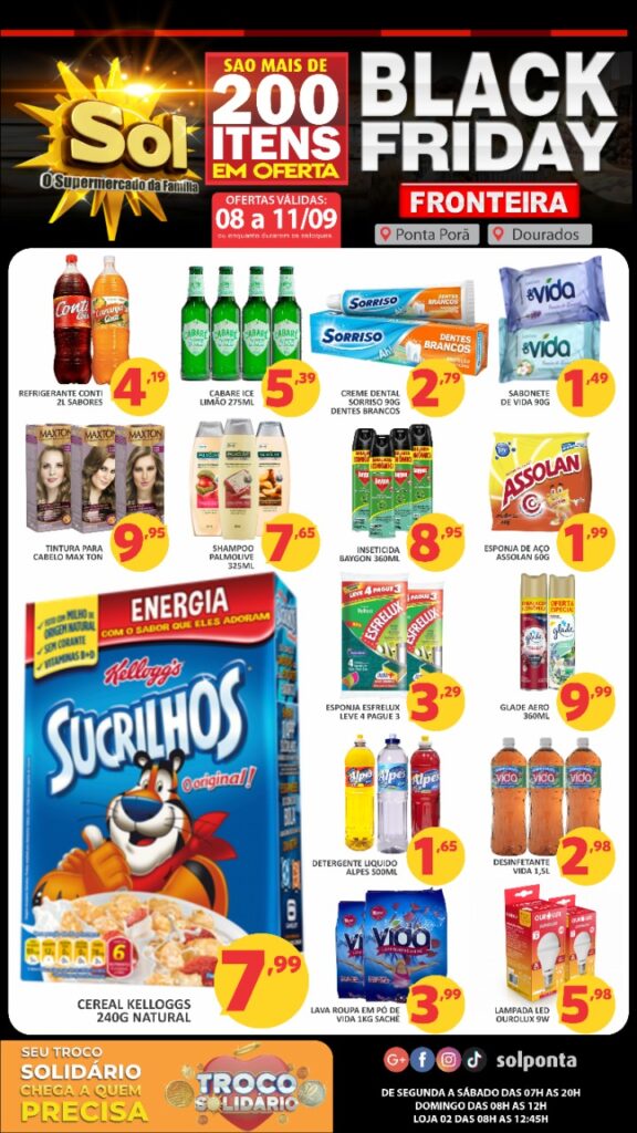 Confira as ofertas Black Friday do Supermercado Sol