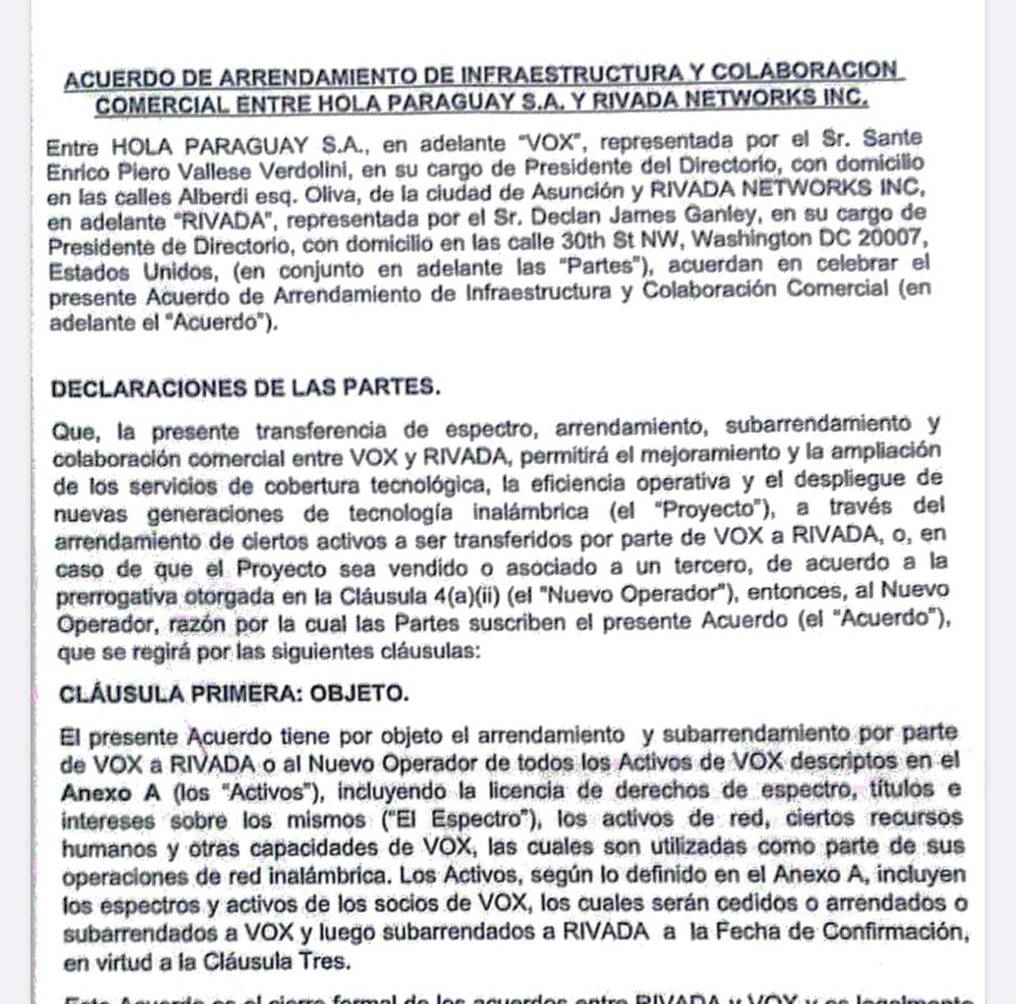 Por US$ 10 millones, Abdo rematará el espectro de Vox a una empresa de EEUU Por US$ 10 millones, Abdo rematará el espectro de Vox a una empresa de EEUU