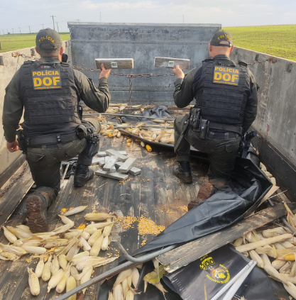 DOF apreende mais de mil quilos de maconha em fundo falso em caminhão