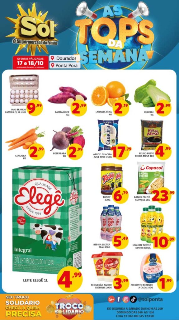 Supermercado Sol e as ofertas tops da semana