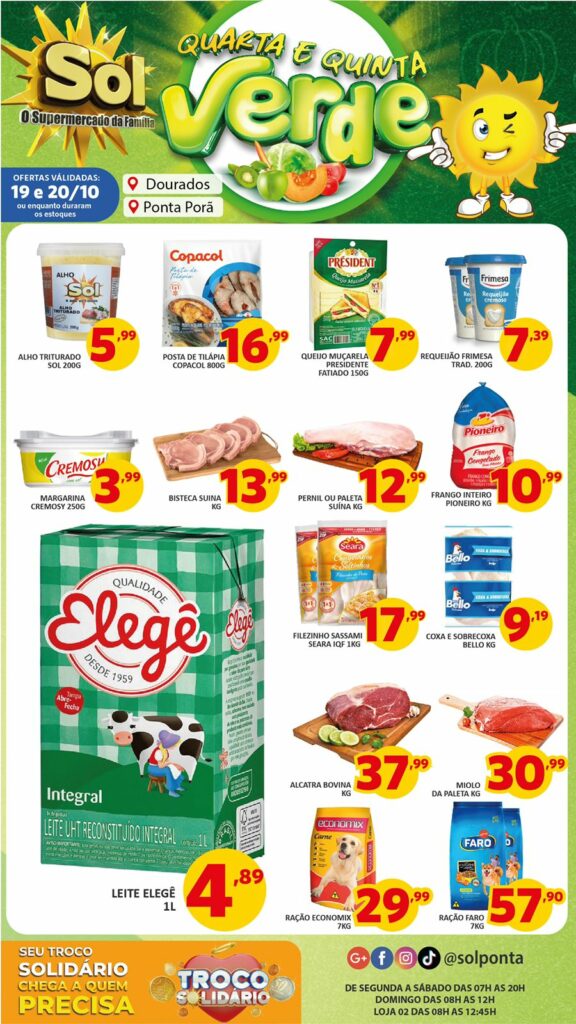 Supermercado Sol e as ofertas quinta verde