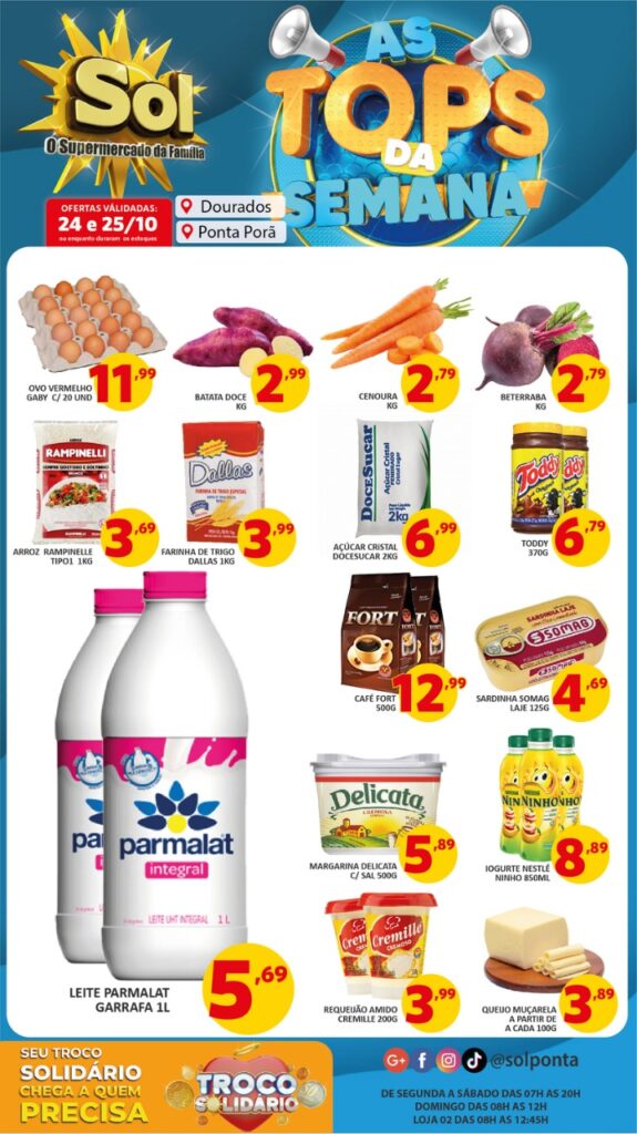 Supermercado Sol e as ofertas tops da semana
