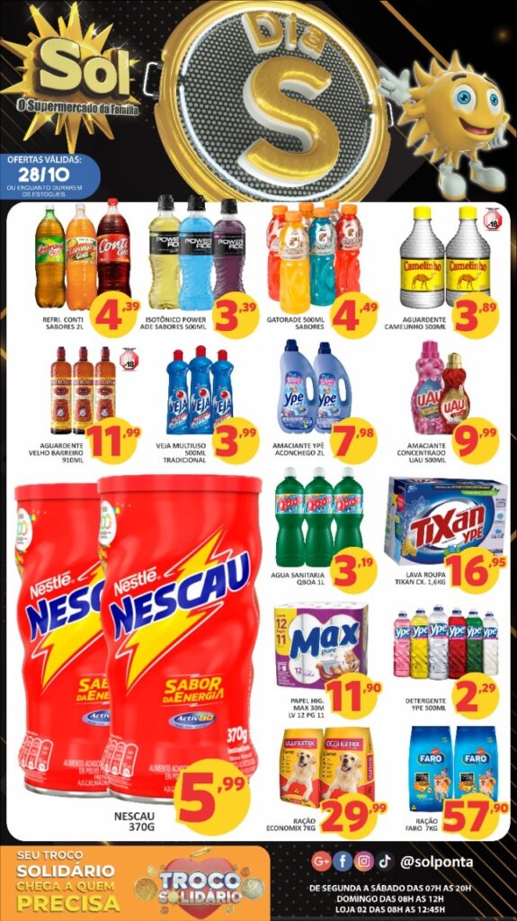Supermercado Sol e as ofertas do dia 'S'