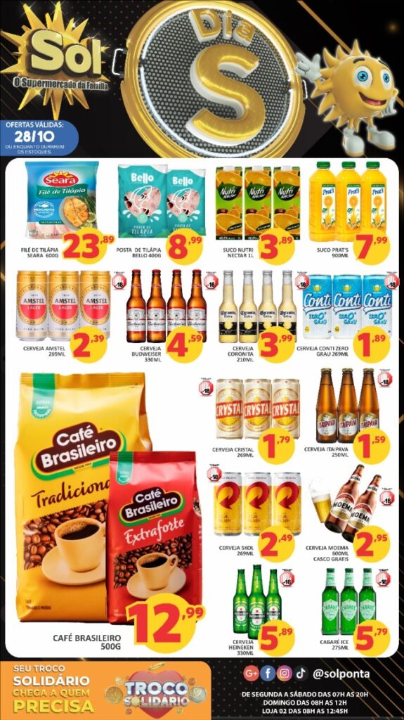 Supermercado Sol e as ofertas do dia 'S'