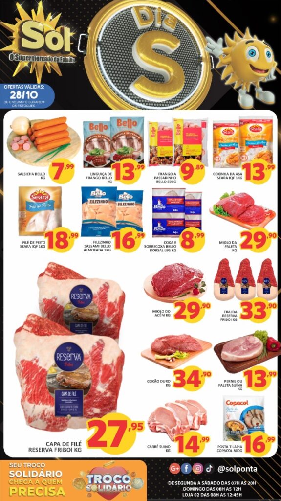 Supermercado Sol e as ofertas do dia 'S'