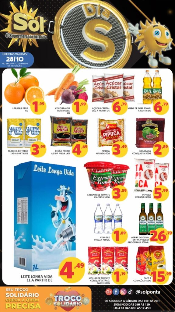 Supermercado Sol e as ofertas do dia 'S'