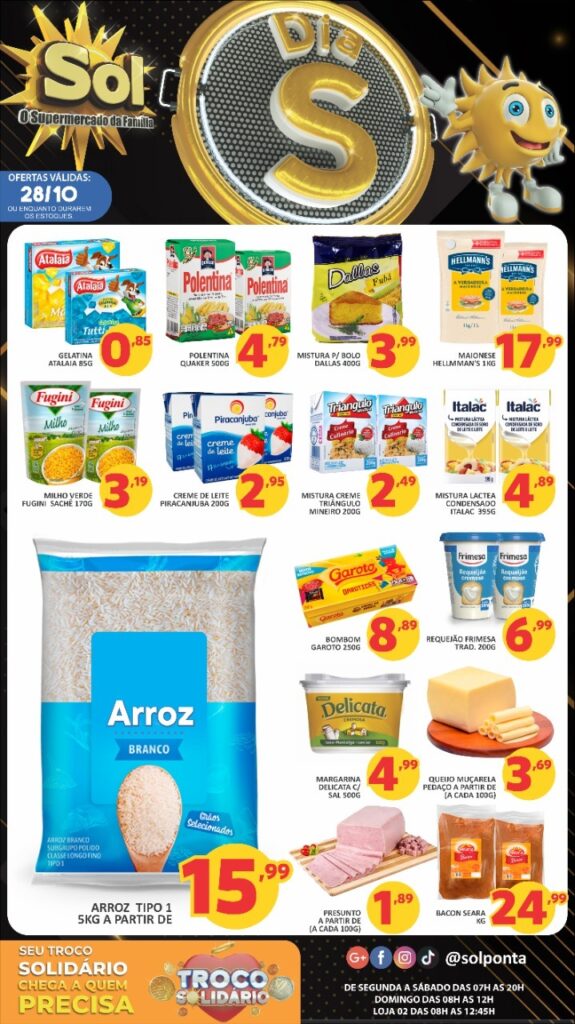 Supermercado Sol e as ofertas do dia 'S'