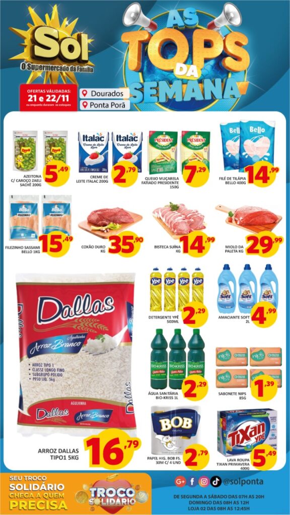 Supermercado Sol e as ofertas tamanho família