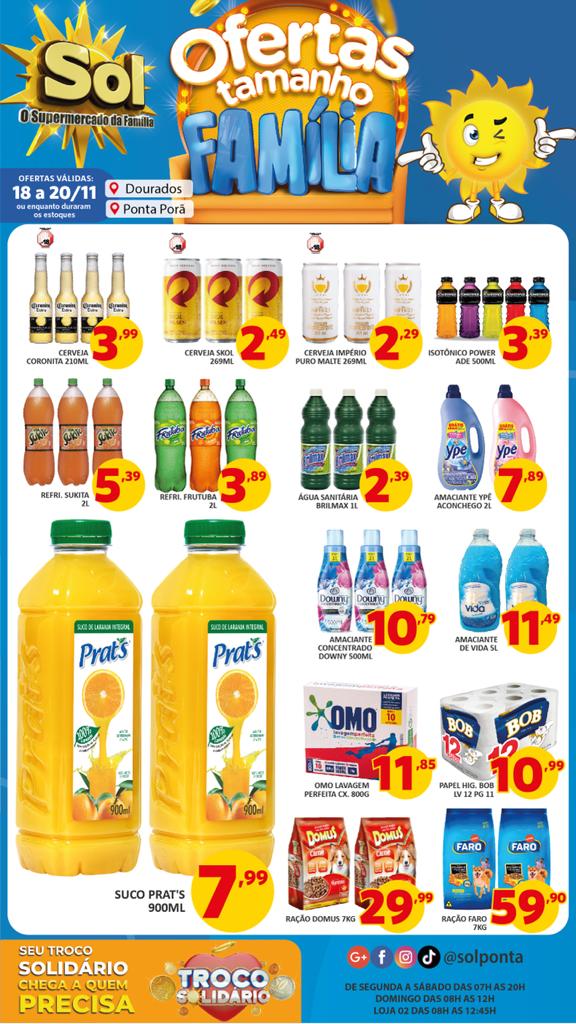 Confira as ofertas tamanho família no Supermercado Sol