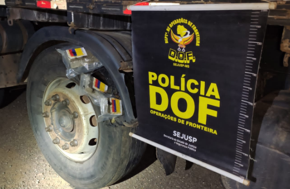 Ponta Porã: DOF apreende 375 tabletes de maconha escondidos dentro de rodas de caminhão