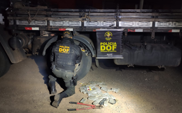 Ponta Porã: DOF apreende 375 tabletes de maconha escondidos dentro de rodas de caminhão