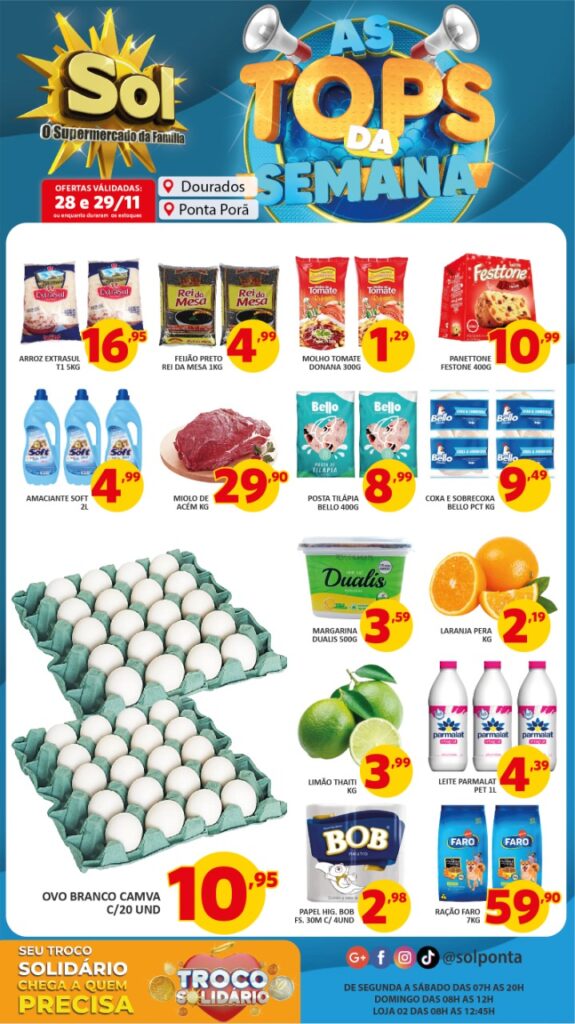 Supermercado Sol e as ofertas Tops da semana Supermercado Sol e as ofertas Tops da semana