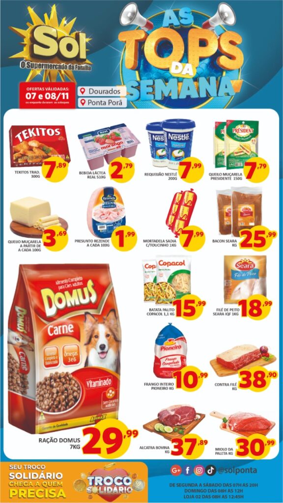Supermercado Sol e as ofertas Tops da semana