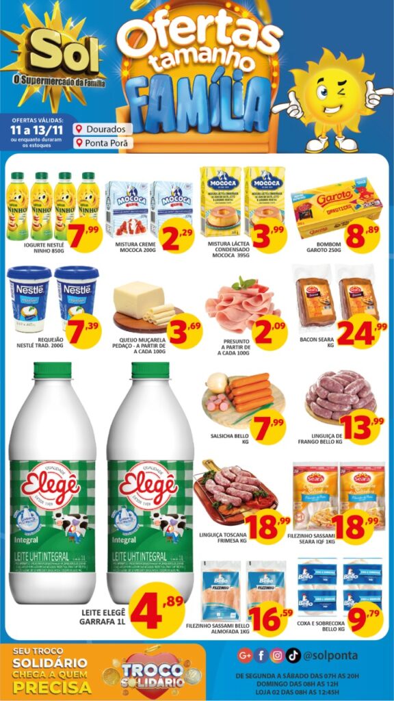 Supermercado Sol e as ofertas tamanho família