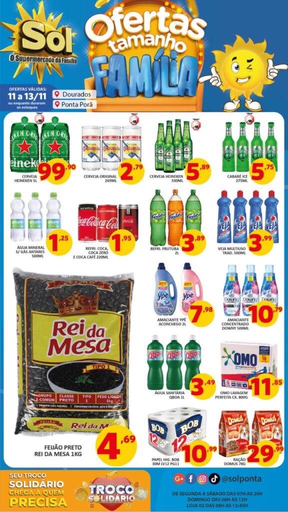 Supermercado Sol e as ofertas tamanho família