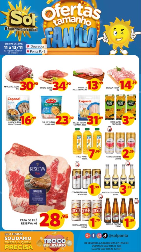 Supermercado Sol e as ofertas tamanho família