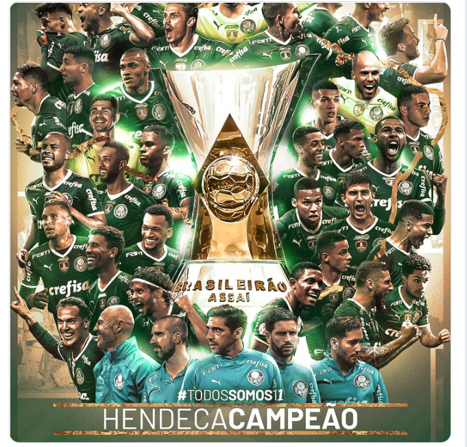 Palmeiras é campeão da Série A do Brasileirão Palmeiras é campeão da Série A do Brasileirão