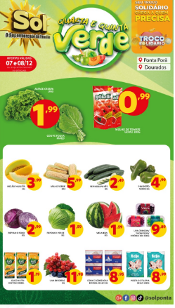 Supermercado Sol e as ofertas da quarta e quinta verde Supermercado Sol e as ofertas da quarta e quinta verde