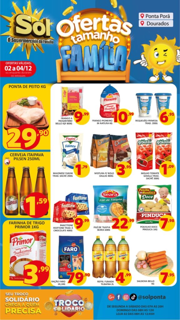 Supermercado Sol e as ofertas tamanho família Supermercado Sol e as ofertas tamanho família