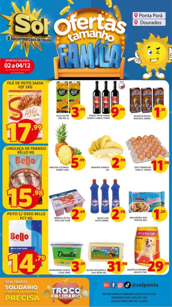 Supermercado Sol e as ofertas tamanho família Supermercado Sol e as ofertas tamanho família