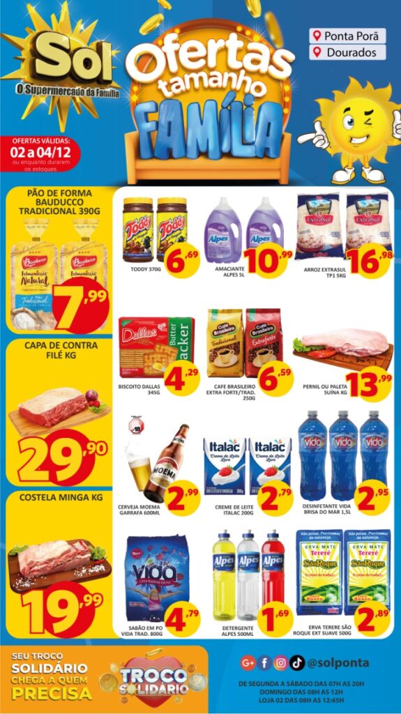 Supermercado Sol e as ofertas tamanho família Supermercado Sol e as ofertas tamanho família