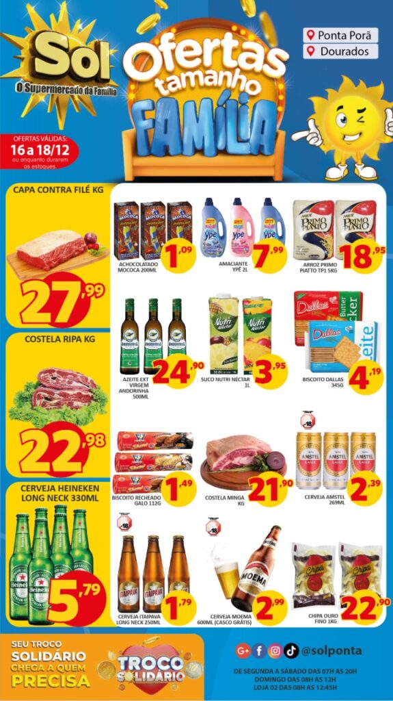 Supermercado Sol e as ofertas tamanho família