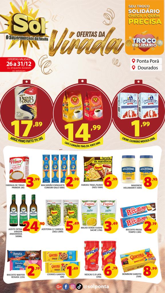 Supermercado Sol e as ofertas da virada Supermercado Sol e as ofertas da virada