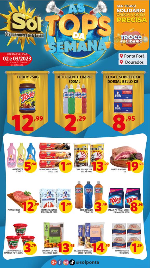 Supermercado Sol e as ofertas tops da semana