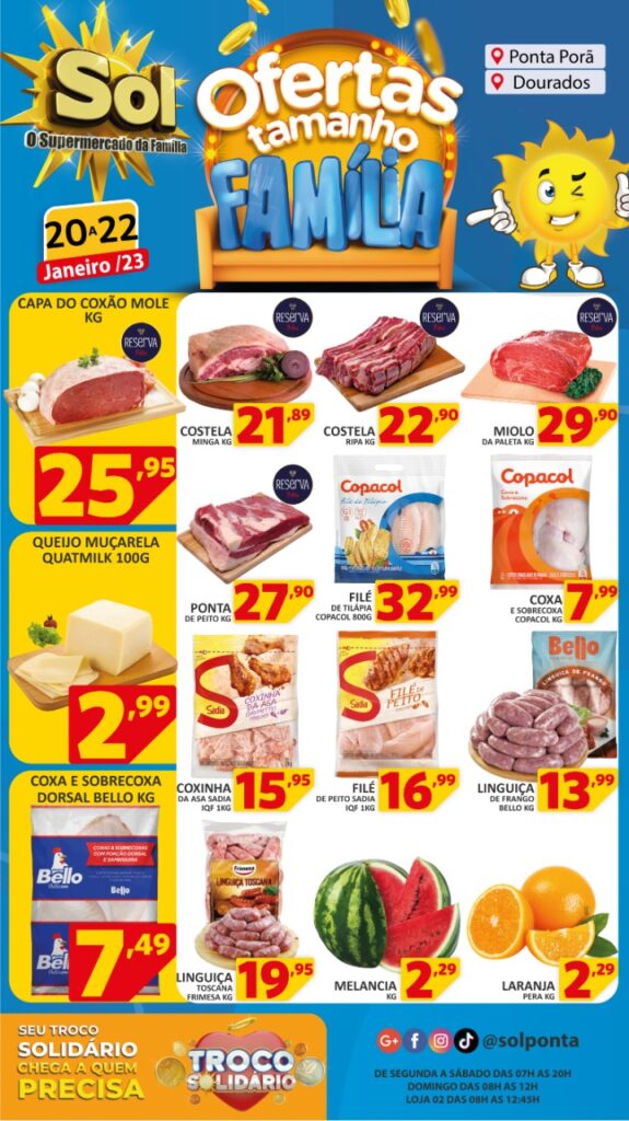 Supermercado Sol e as ofertas tamanho família